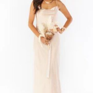 Show Me Your Mumu Tuscany Maxi Slip Dress ~ Champagne Luxe Satin × Size
S